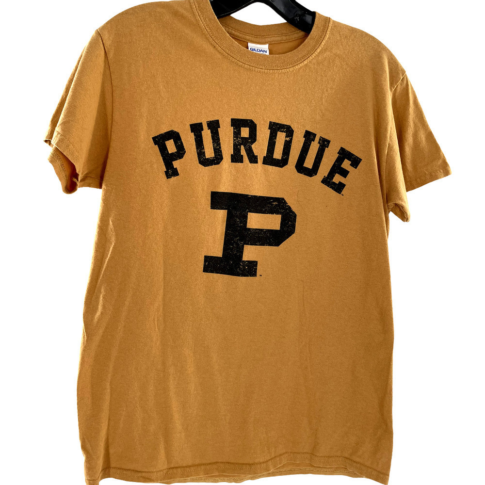 PURDUE BOILERMAKERS GOLD ARCH UNISEX T SHIRT SZ S